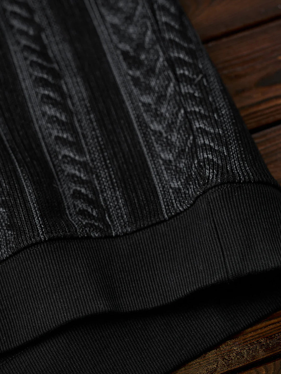 3-Button High-Neck Jacquard Knit Sweatshirt
