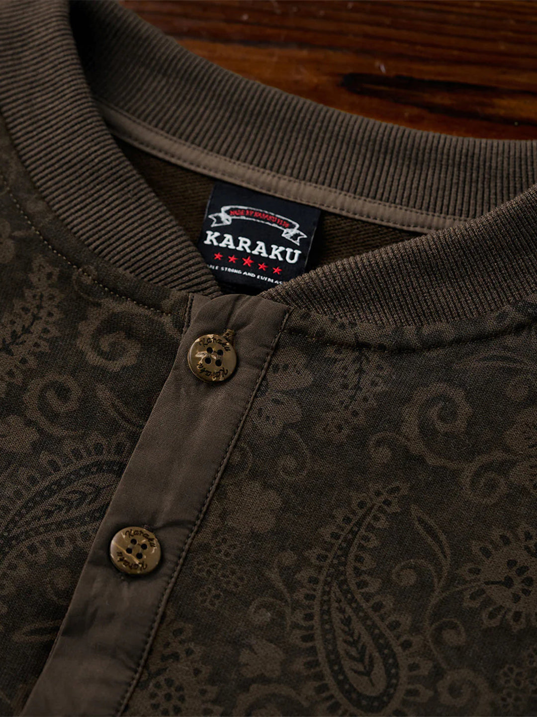 Washed Paisley All-Over Half-Button Sweatshirt