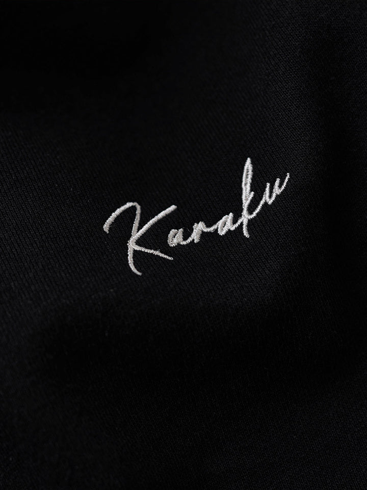 Karaku Embroidered Polo Sweatshirt with Jacquard Paisley Collar &amp; Placket