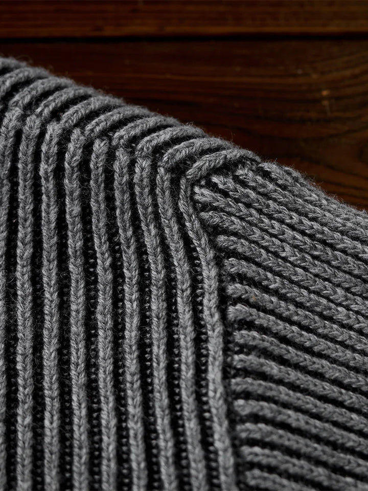 Wool-Blend Ribbed Knit Sweater