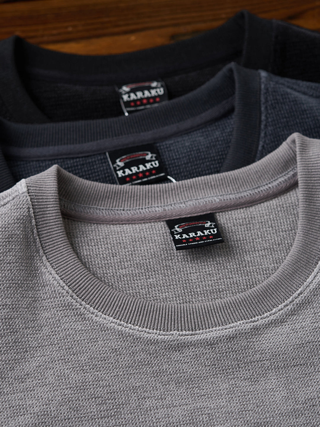 “STAY TRUE” Vintage Mini-Waffle Knit Sweatshirt