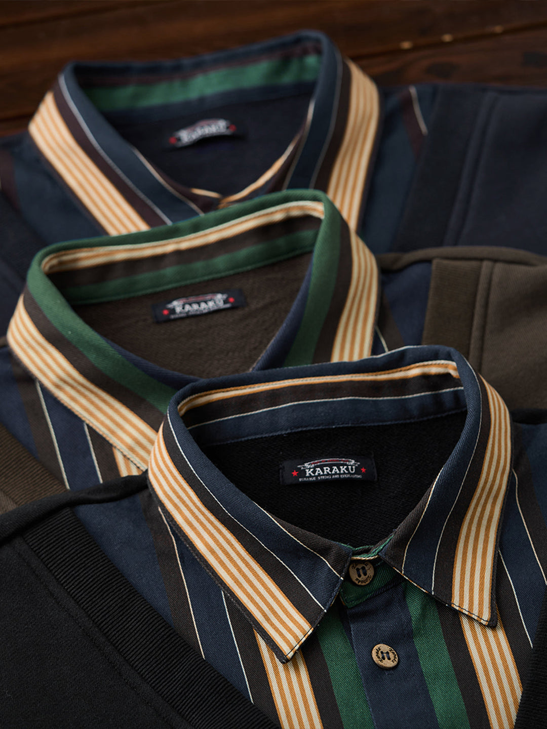 Faux-Layered V-Neck Sweatshirt with Multi-Stripe Shirt Detail