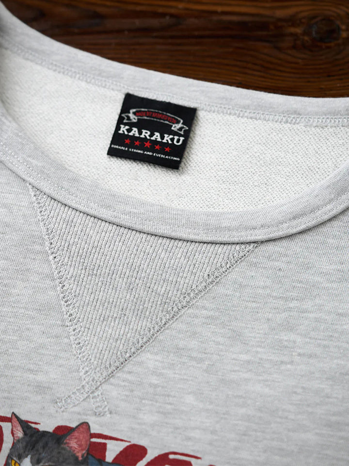 ‘Wag Neko Rider’ Printed Pullover Sweatshirt with V-Gusset