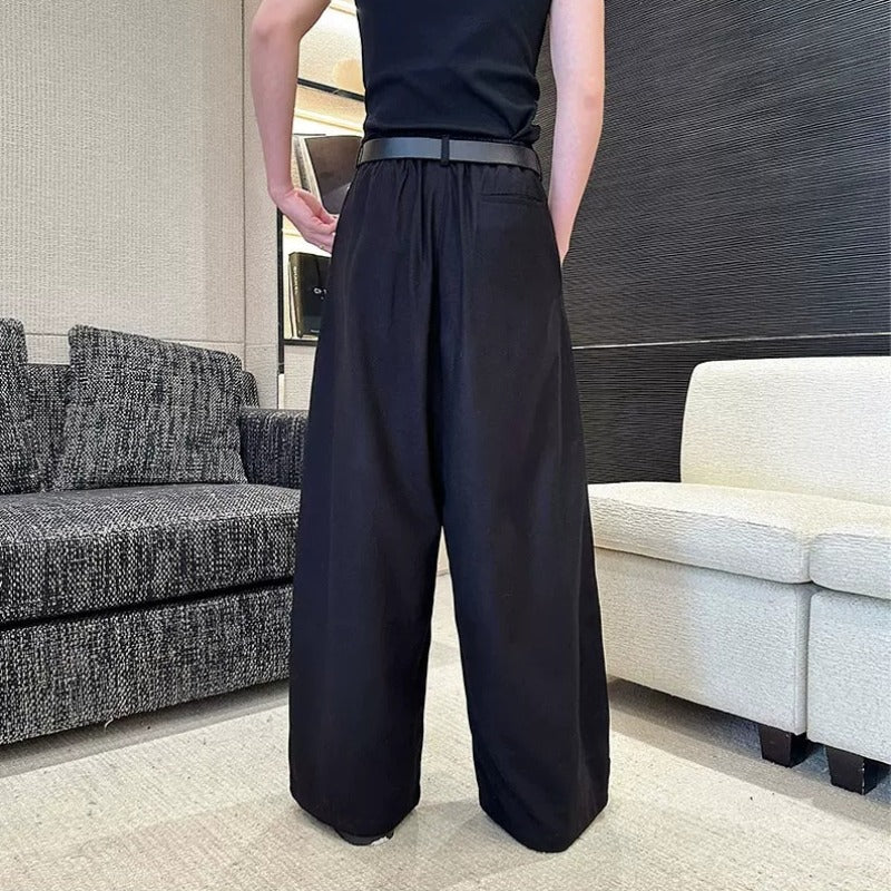 Drapey Casual Wide-leg Trousers