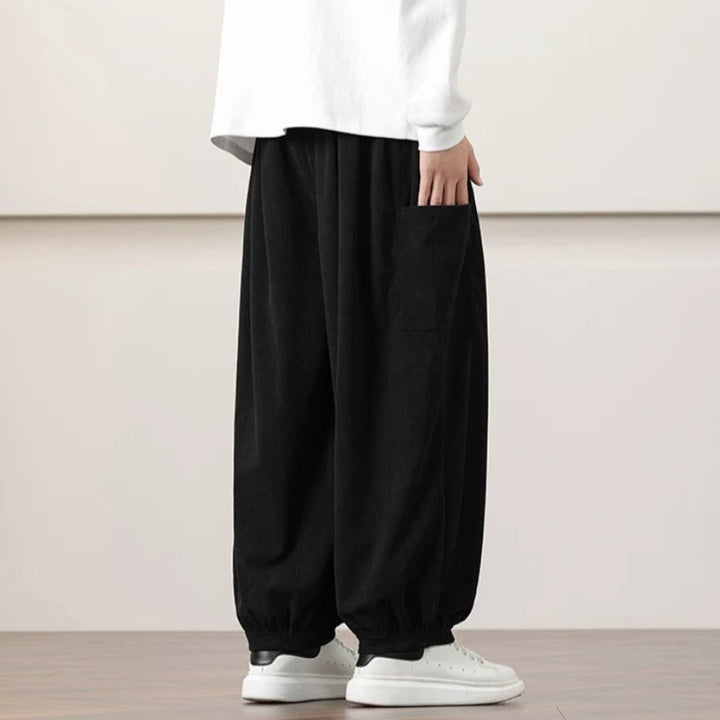 Corduroy Side Pocket Loose Wide-leg Casual Pants