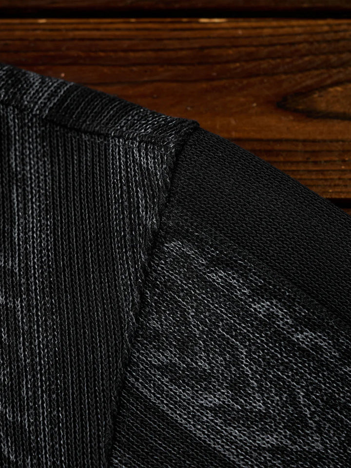 3-Button High-Neck Jacquard Knit Sweatshirt