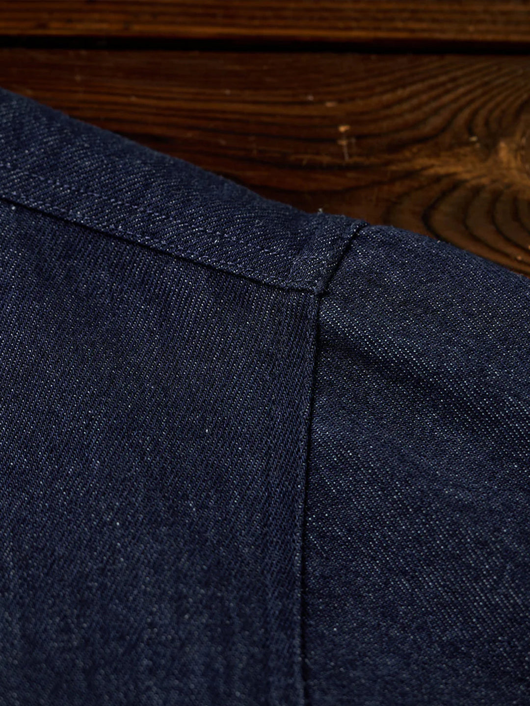 Washed Denim Hoodie with Half-Button and Side Slits