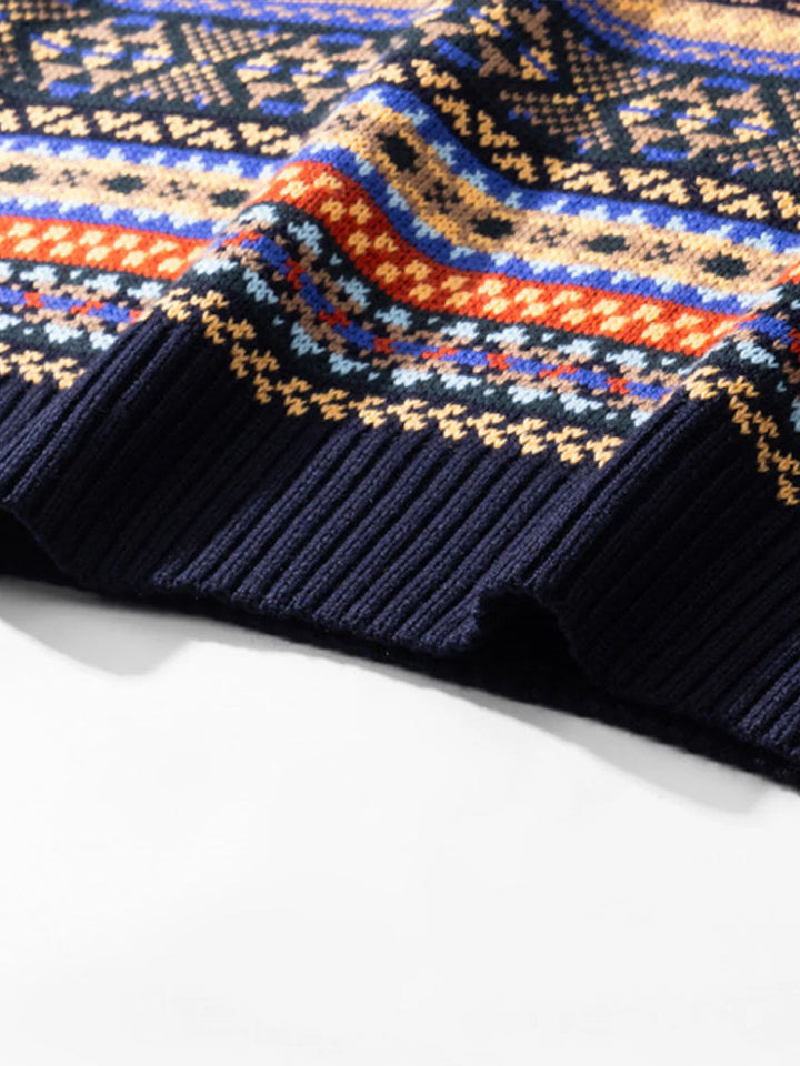 Wool-Blend Fair Isle Jacquard Knit Sweater