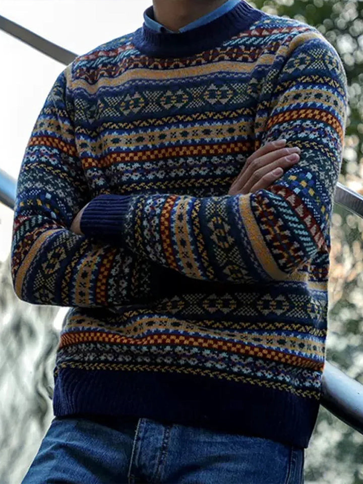 Wool-Blend Fair Isle Jacquard Knit Sweater