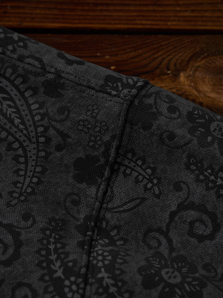 “KaraKu” Embroidered Logo Paisley-Print Cotton Hoodie