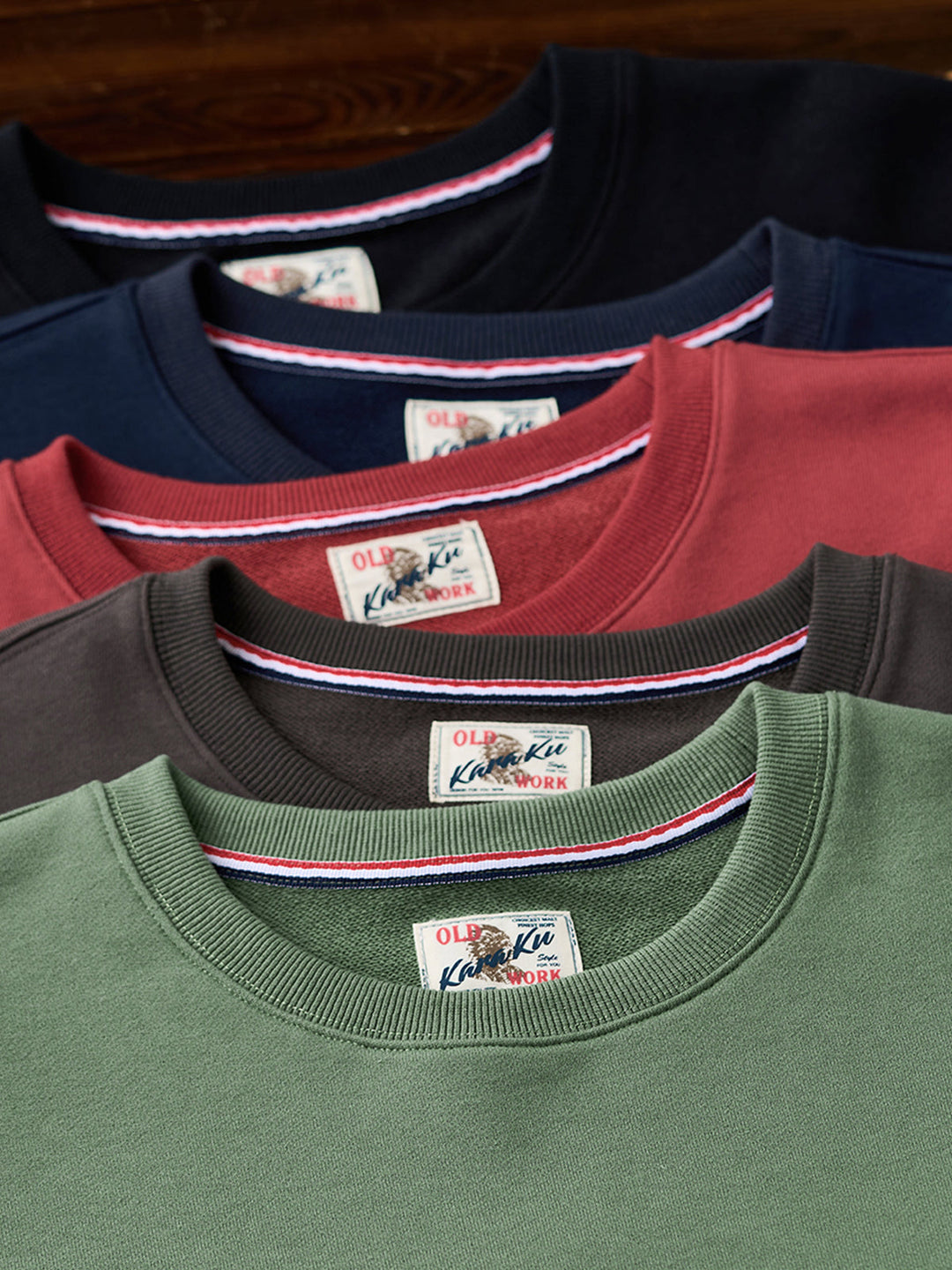Heavyweight Crewneck Sweatshirt with Suede Elbow Patches and Loop-Back Lining