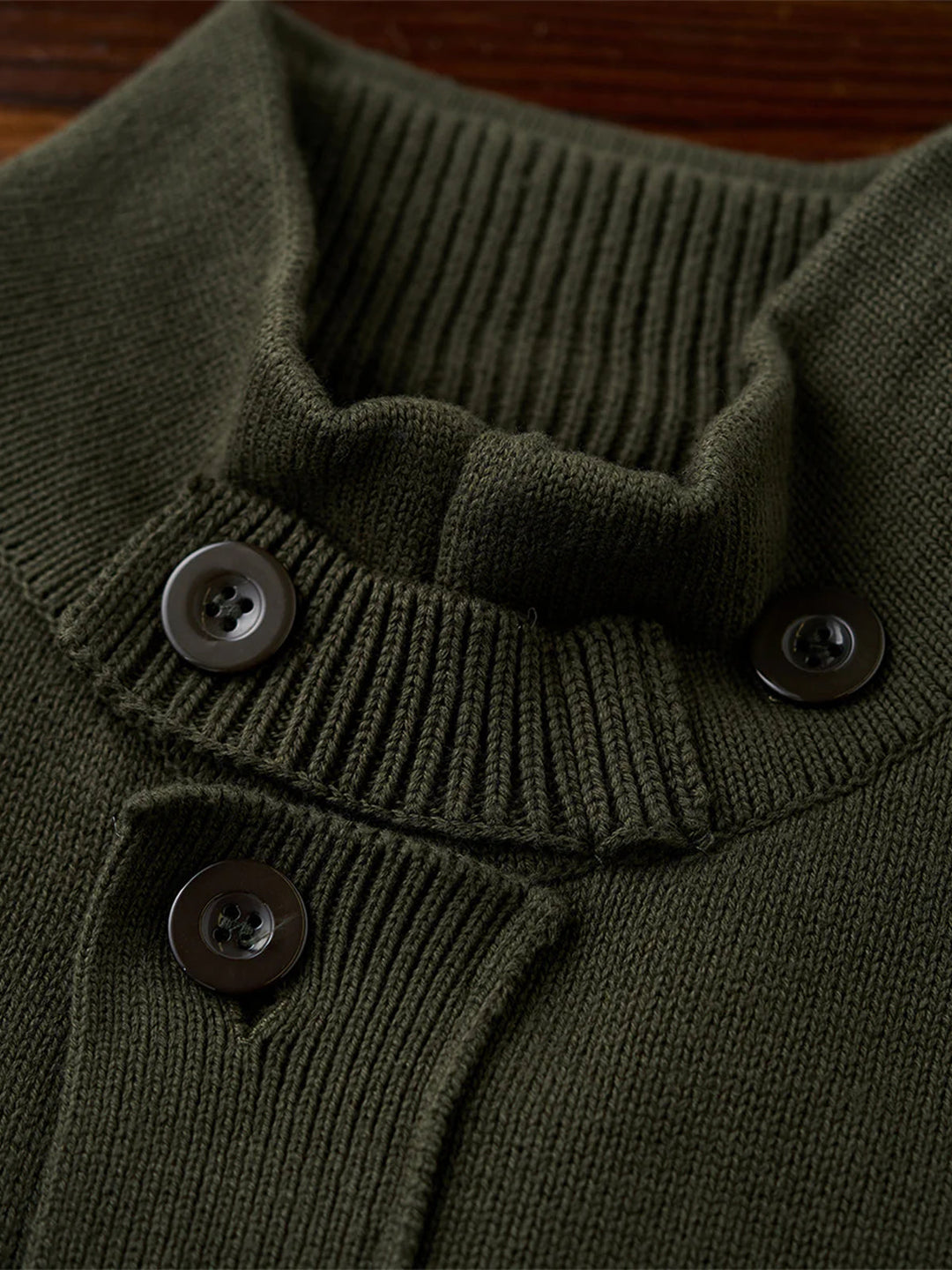 Button-Up Stand Collar Knit Cardigan