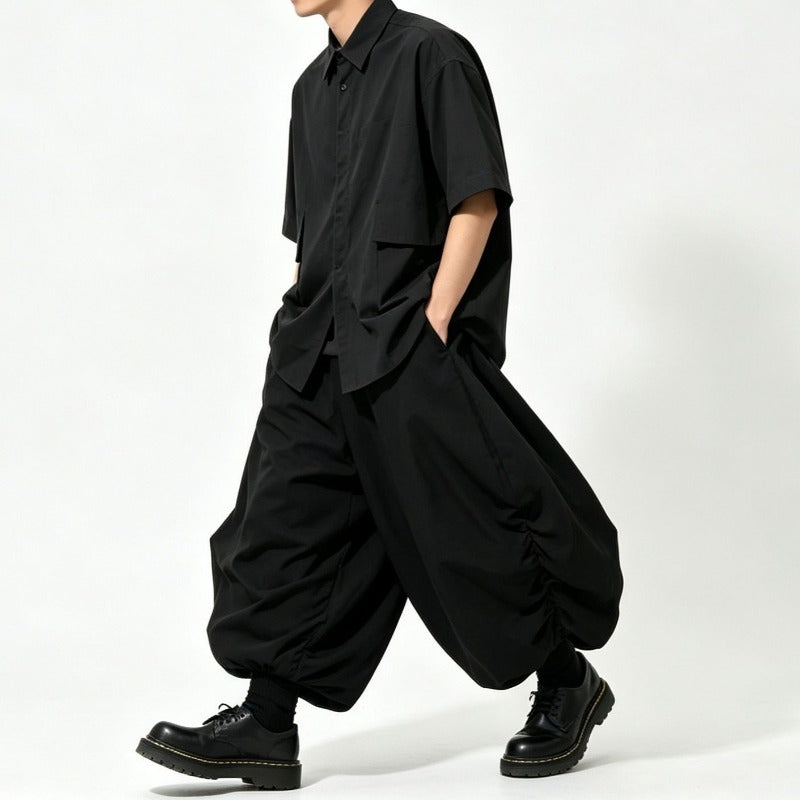 Japanese High-waist Drawstring Loose Lantern Pants