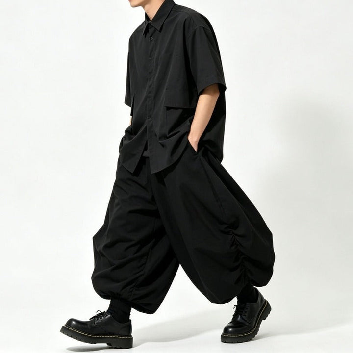 Japanese High-waist Drawstring Loose Lantern Pants