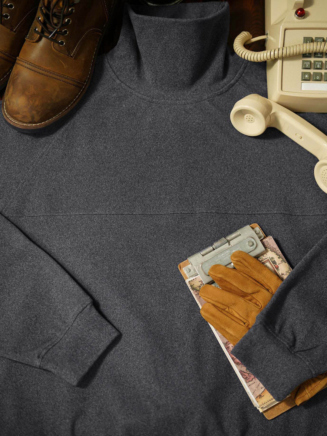 Plain 5-Color Dralon High Neck Sweatshirt