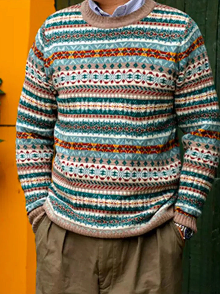Wool-Blend Fair Isle Jacquard Knit Sweater