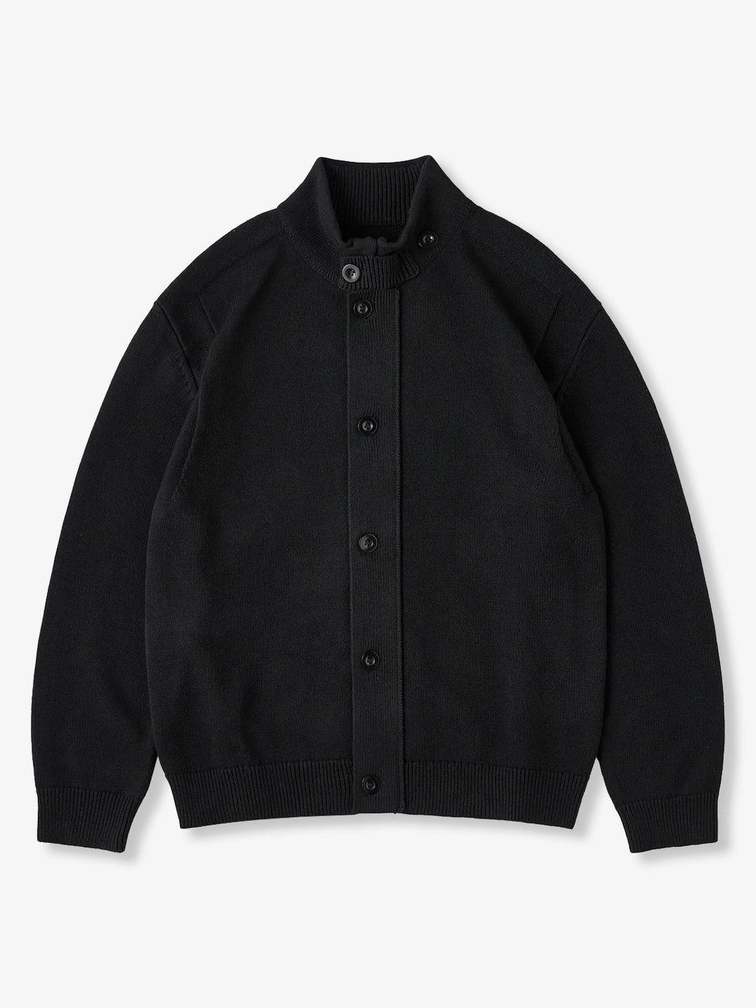 Button-Up Stand Collar Knit Cardigan
