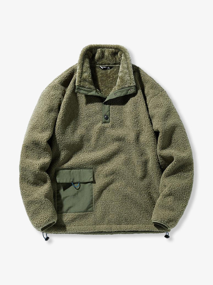 Boa Fleece Sweatshirt with Elbow Patches