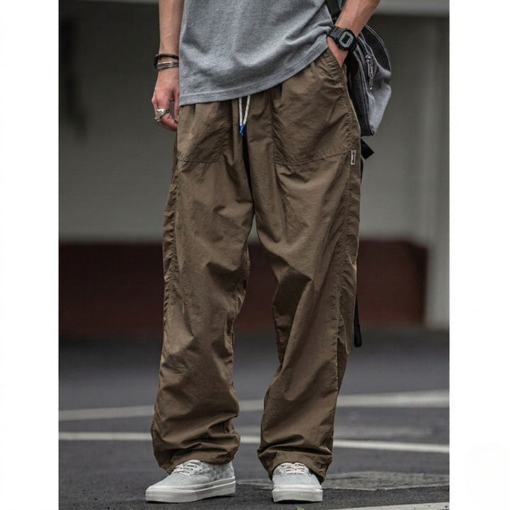 Khaki Japanese Waterproof Breathable Loose Casual Pants
