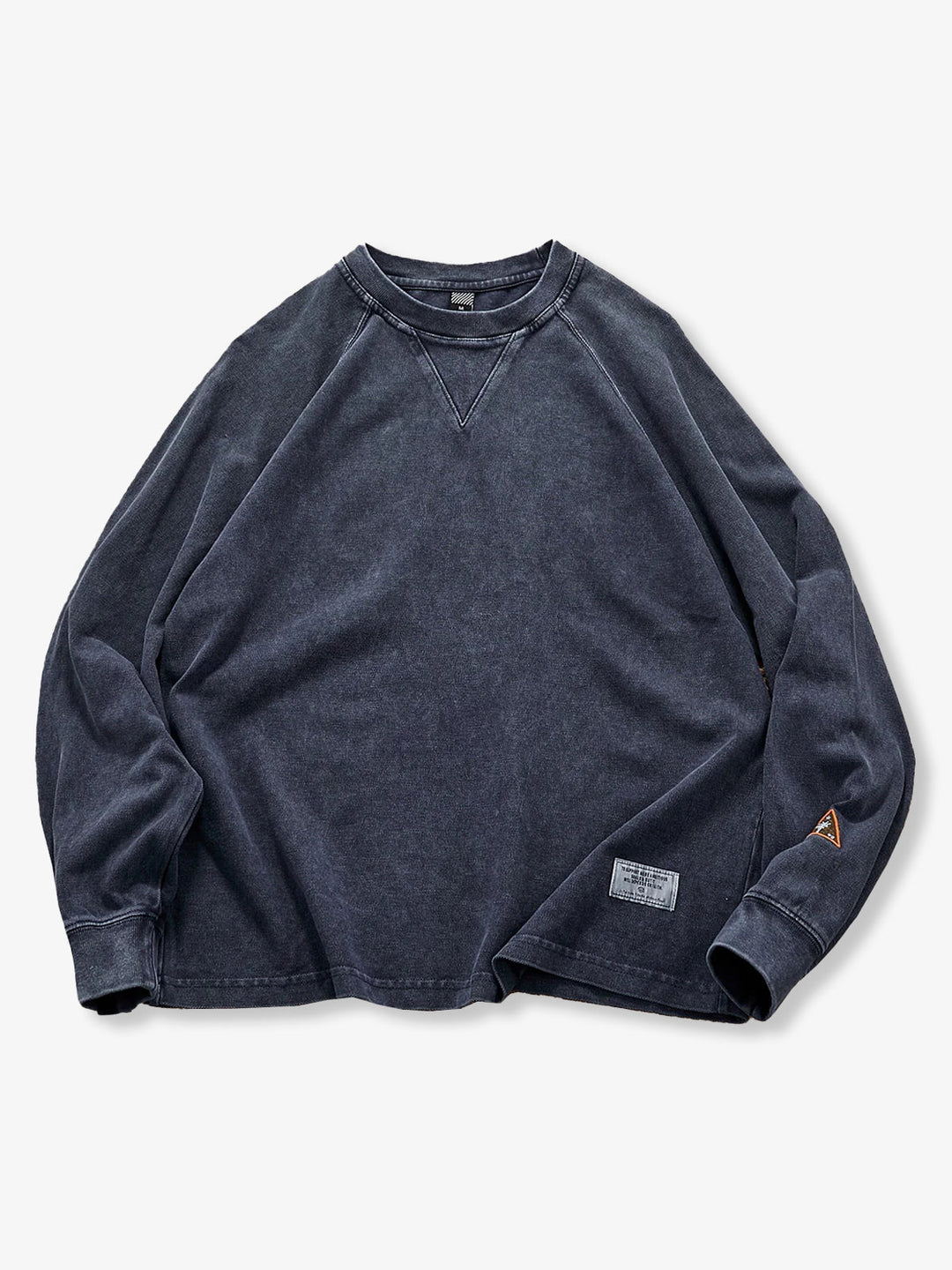 Heavyweight Washed Cotton Patch Crewneck Sweatshirt