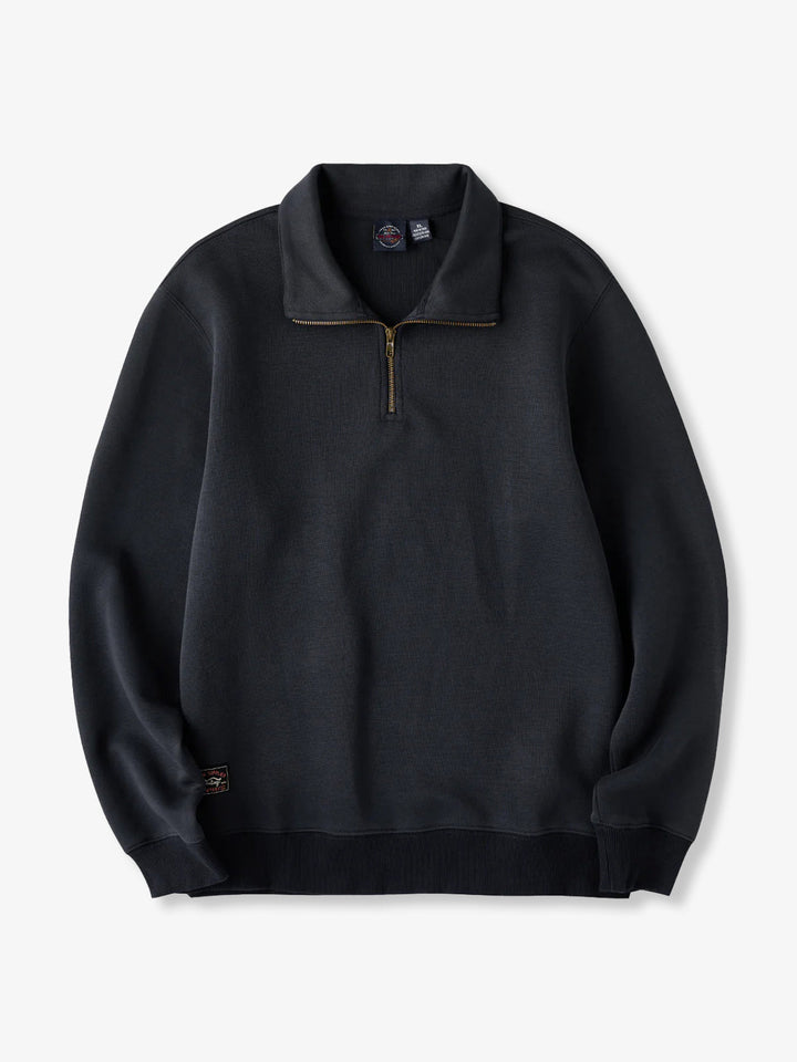 Air Layer Sweatshirt with Antique Bronze Half-Zip