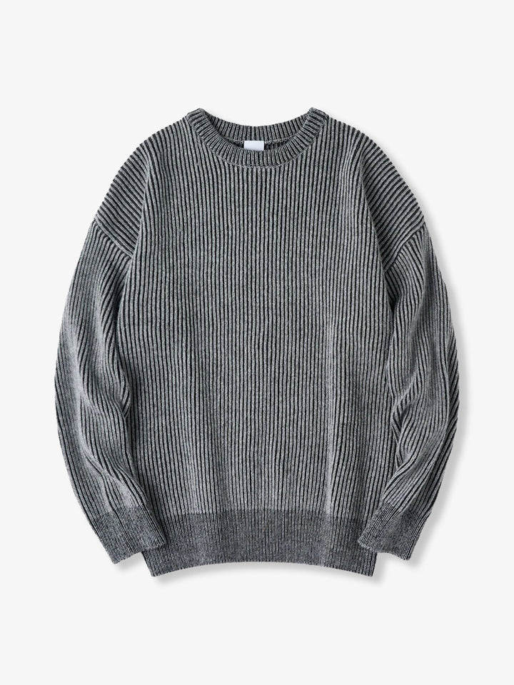 Wool-Blend Ribbed Knit Sweater