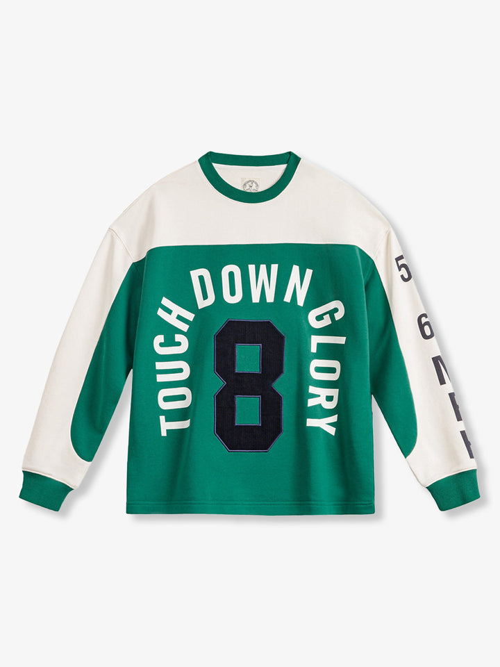 Number 8 Retro American Football-Style Colorblock Pullover Sweatshirt