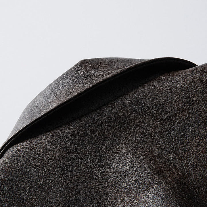 Leather Retro Loose-fitting Lapel Jacket