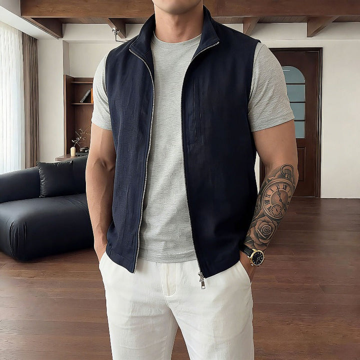 Lyocell-linen Vest Jacket