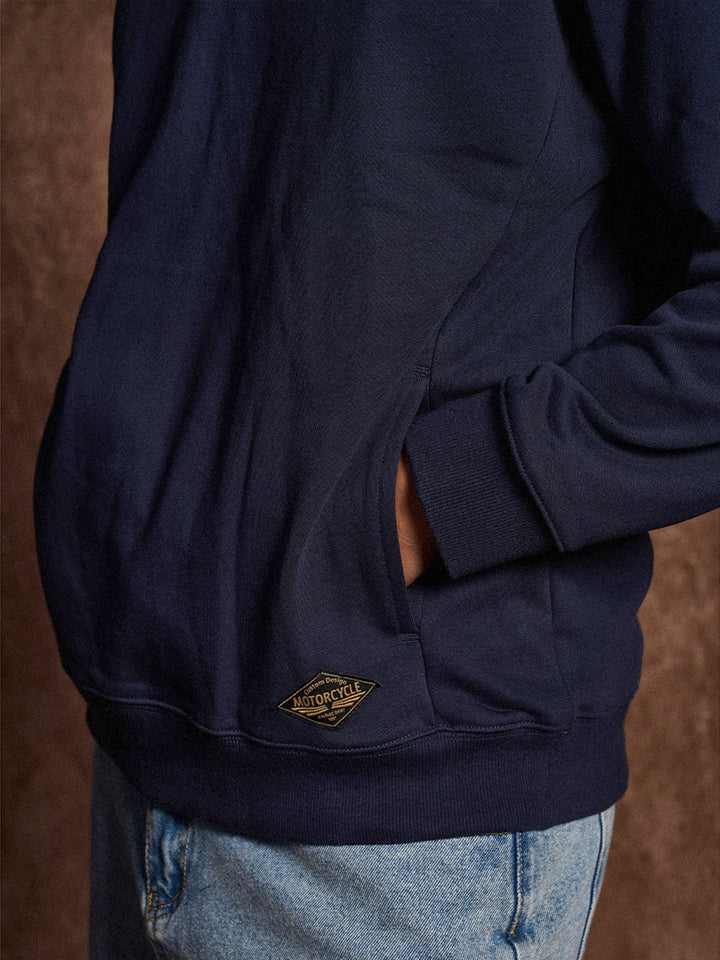 400g Heavyweight One-Button Polo-Collar Sweatshirt