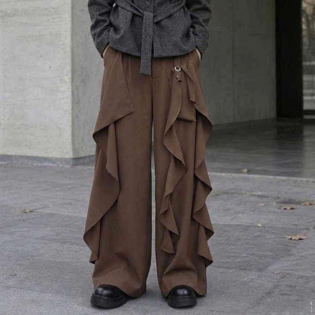 Irregular Ribbon Wide-leg Pants