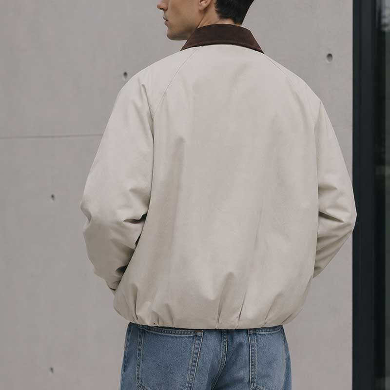 Retro Corduroy Collar Patchwork Loose Jacket