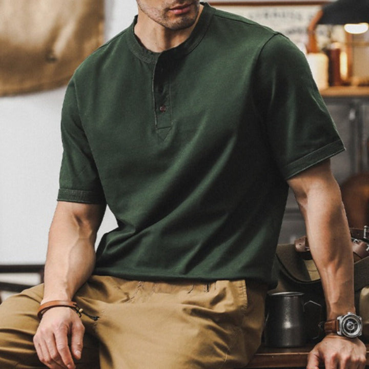 320g Heavyweight Loose Fit Henley T-Shirt