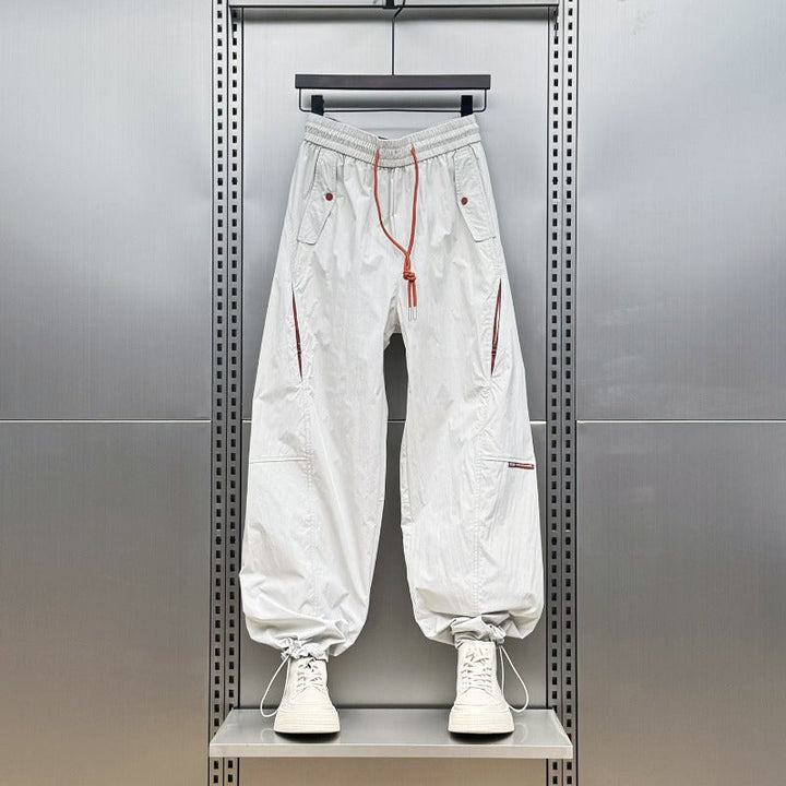 Loose-fit Quick-dry Drawstring Casual Pants with Drawstring Cuffs