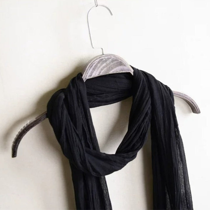 Lightweight Long Thin Cotton Linen Skinny Neck Scarf