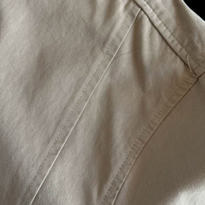 Heavyweight Japanese-style Henley Collar Long-sleeved Shirt