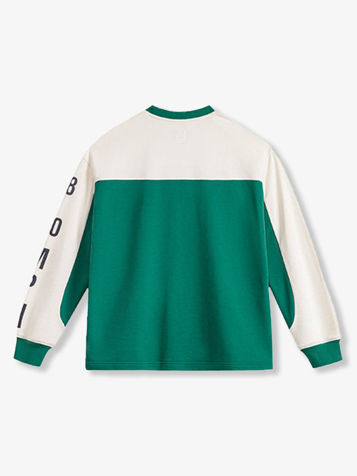 Number 8 Retro American Football-Style Colorblock Pullover Sweatshirt