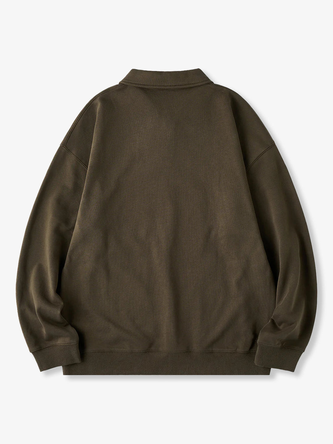 400g Heavyweight One-Button Polo-Collar Sweatshirt