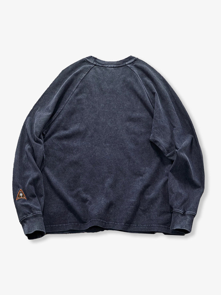 Heavyweight Washed Cotton Patch Crewneck Sweatshirt