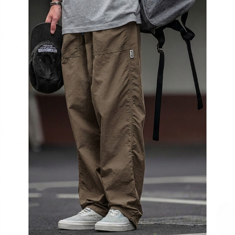 Khaki Japanese Waterproof Breathable Loose Casual Pants