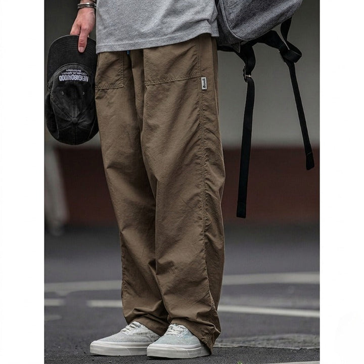 Khaki Japanese Waterproof Breathable Loose Casual Pants