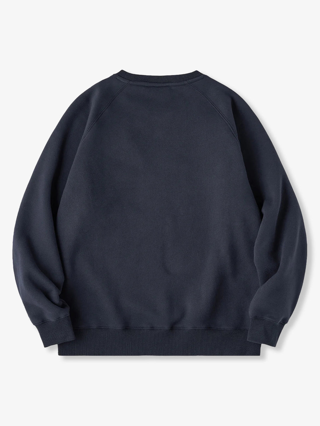 Brushed Fleece American Casual Heavyweight Navy Crewneck Sweatshirt
