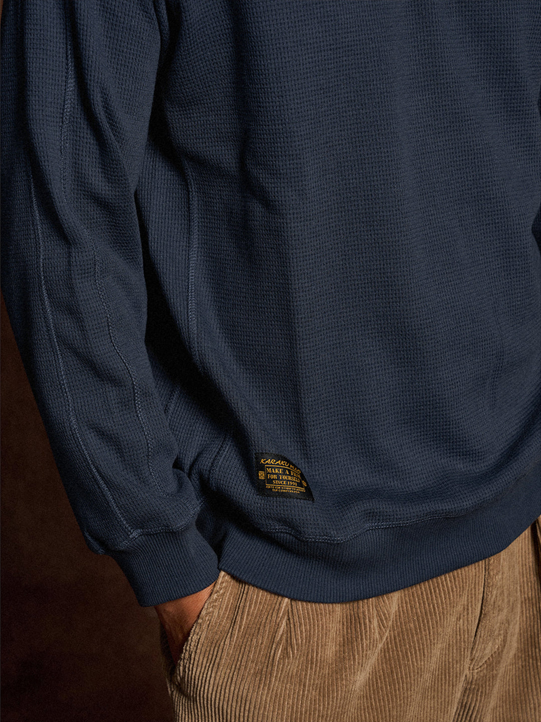 380g Waffle Knit Raglan Pullover Sweatshirt