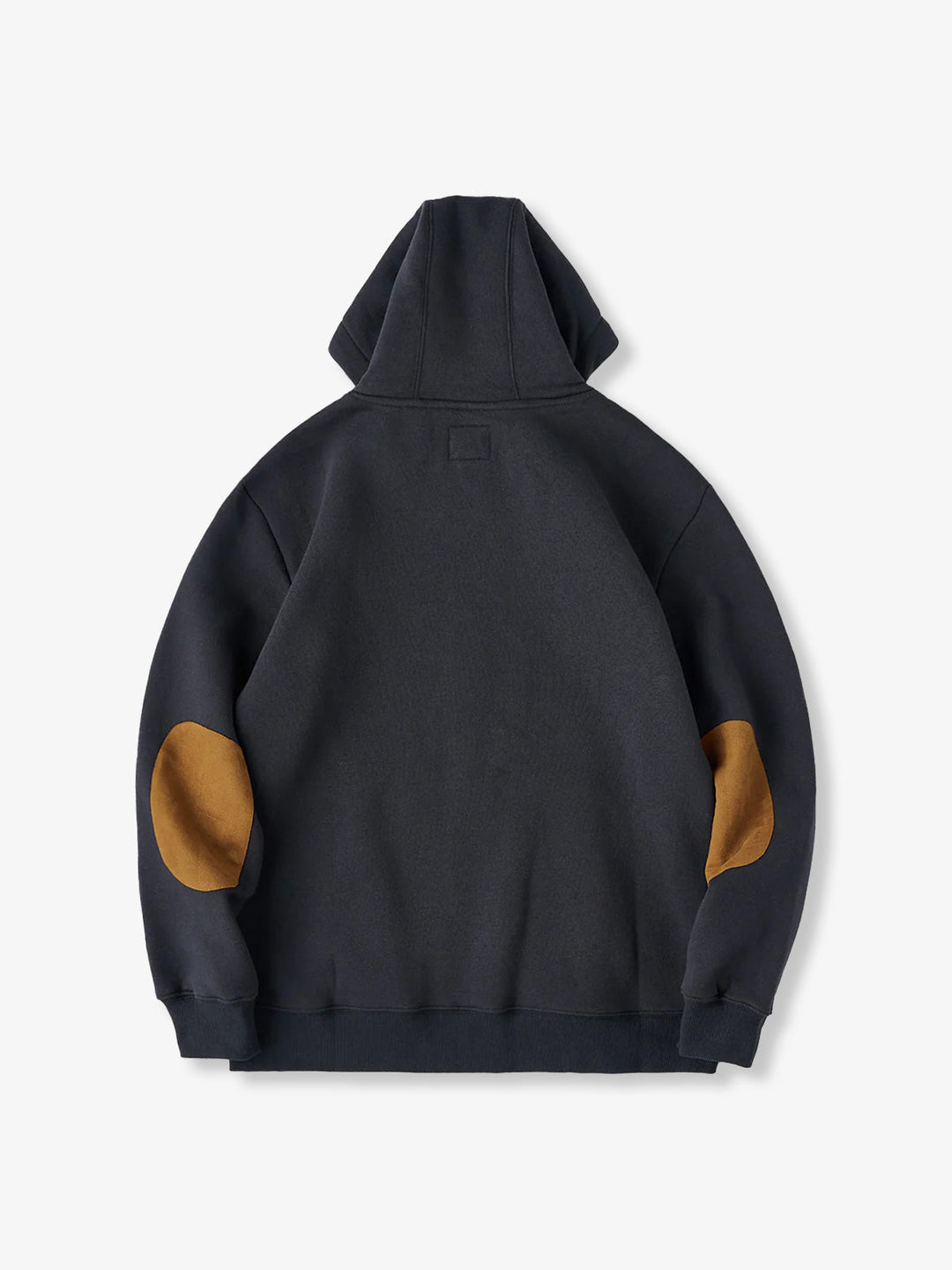 Pullover hoodie with brushed lining and contrast elbow patches