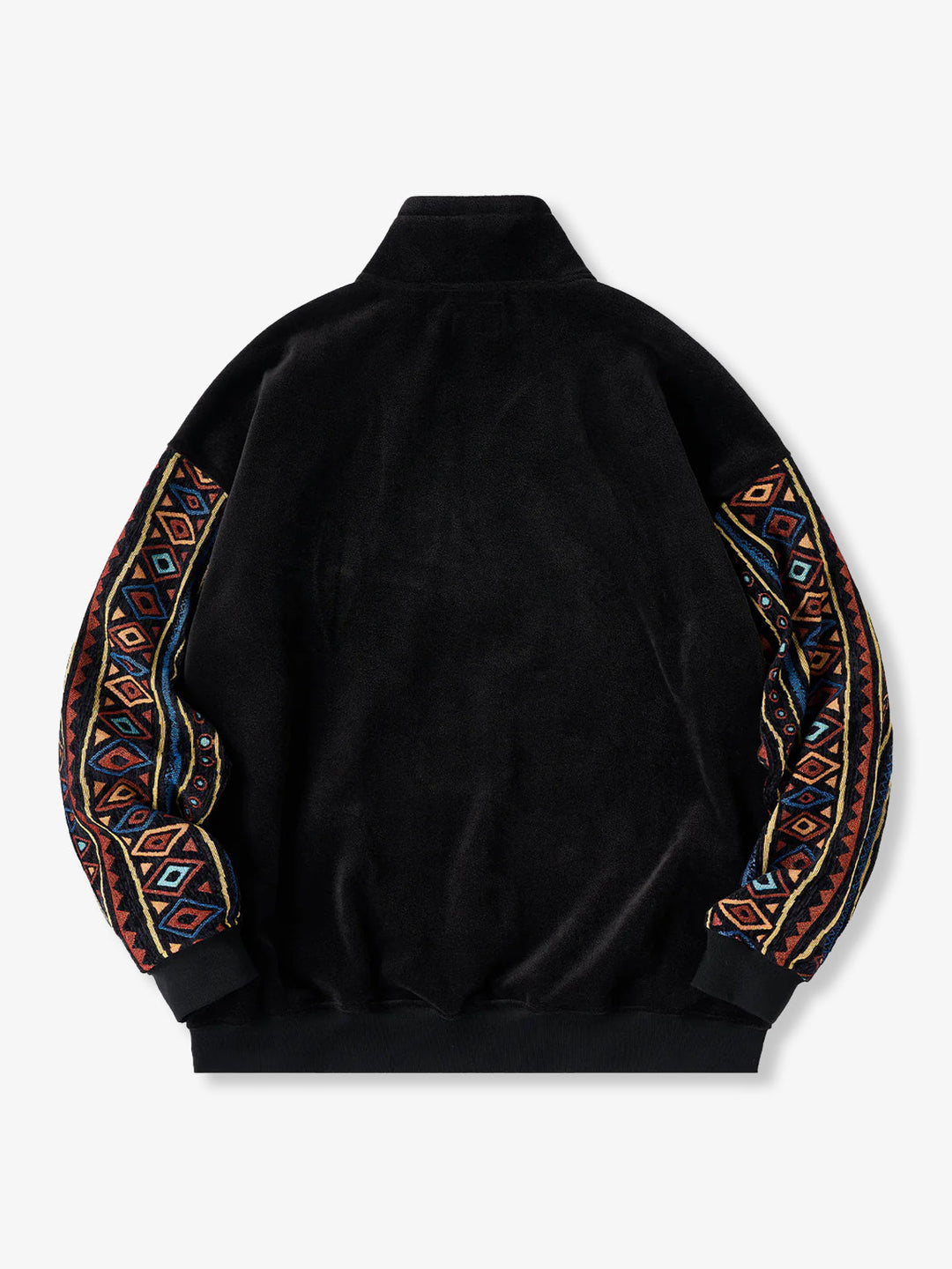 Ethnic Jacquard Combination Half-Zip Polar Fleece Sweatshirt