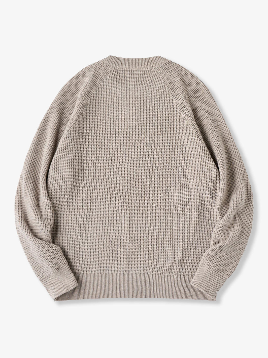 Heavyweight Mini-Waffle Henley Knit Sweater