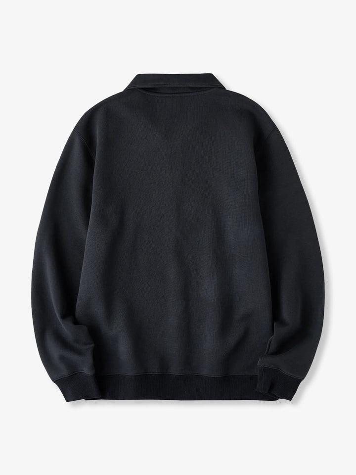Air Layer Sweatshirt with Antique Bronze Half-Zip