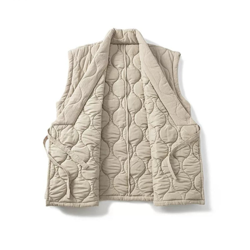 Japanese Zen Cross-collar Quilted Vest