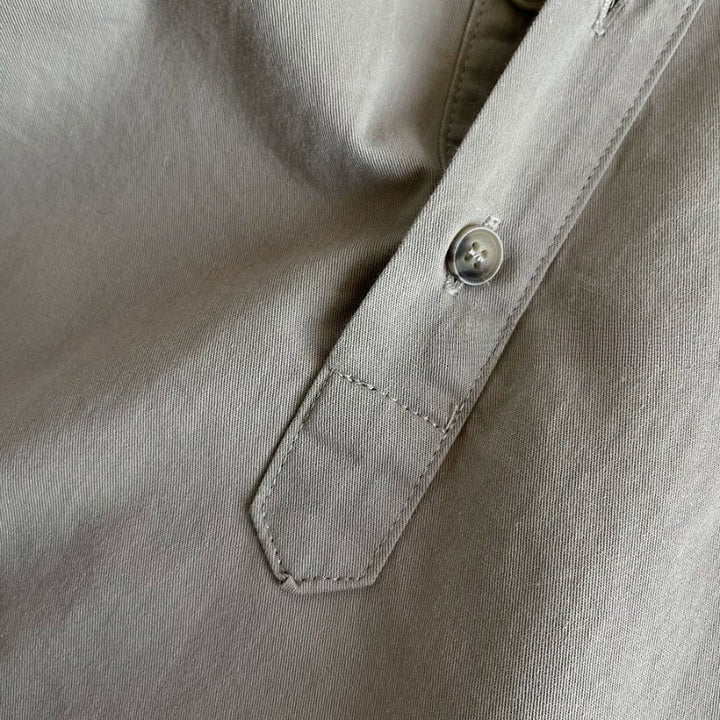 Heavyweight Japanese-style Henley Collar Long-sleeved Shirt