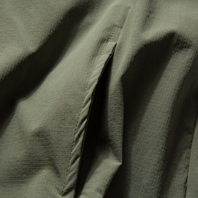 Japanese Streetwear Casual Half-zip Short Sleeve Shirt